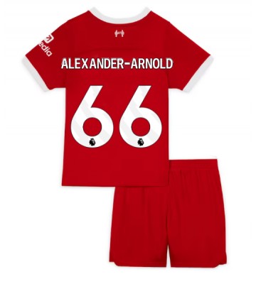 Lacne Dětský Futbalové dres Liverpool Alexander-Arnold #66 2023-24 Krátky Rukáv - Domáci (+ trenírky)